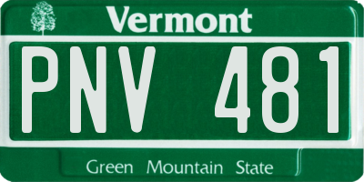 VT license plate PNV481