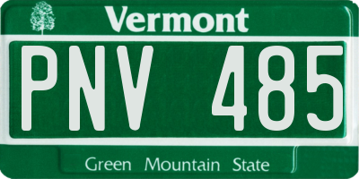 VT license plate PNV485