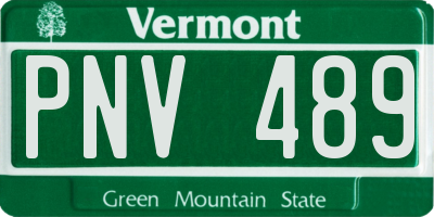 VT license plate PNV489