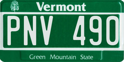 VT license plate PNV490