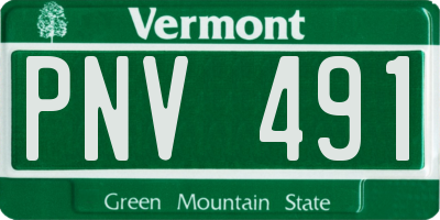 VT license plate PNV491