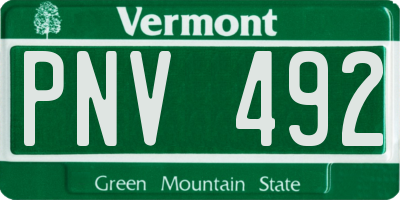 VT license plate PNV492