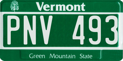 VT license plate PNV493