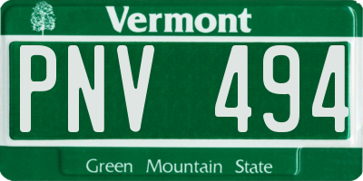 VT license plate PNV494