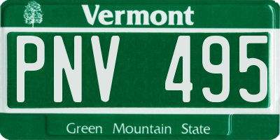 VT license plate PNV495