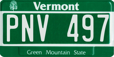 VT license plate PNV497