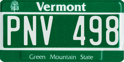 VT license plate PNV498
