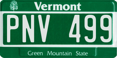 VT license plate PNV499