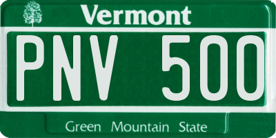 VT license plate PNV500