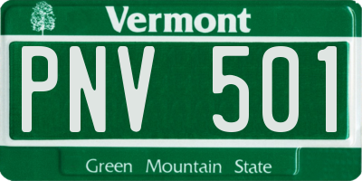VT license plate PNV501
