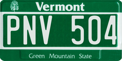 VT license plate PNV504
