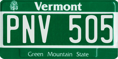 VT license plate PNV505