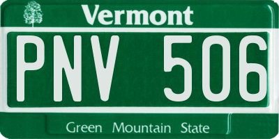 VT license plate PNV506