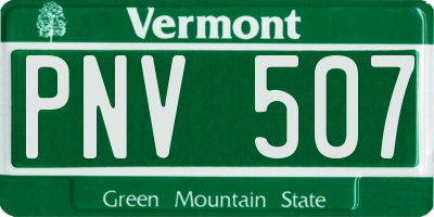 VT license plate PNV507