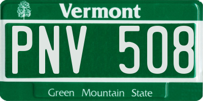 VT license plate PNV508