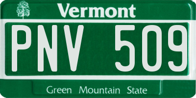 VT license plate PNV509