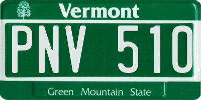 VT license plate PNV510