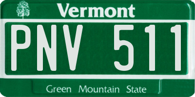 VT license plate PNV511