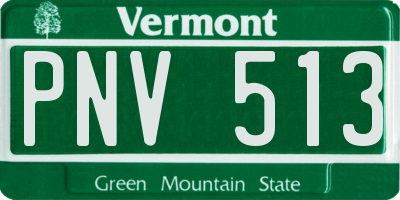 VT license plate PNV513