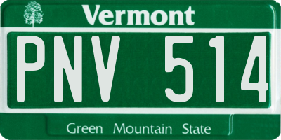 VT license plate PNV514