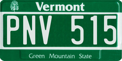 VT license plate PNV515