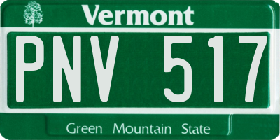 VT license plate PNV517