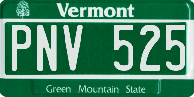 VT license plate PNV525