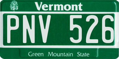 VT license plate PNV526