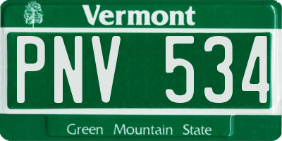 VT license plate PNV534