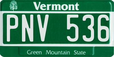 VT license plate PNV536