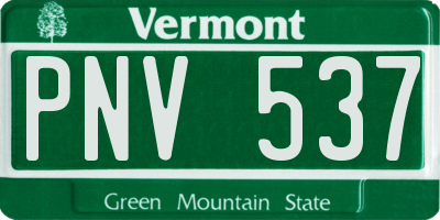 VT license plate PNV537