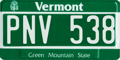 VT license plate PNV538