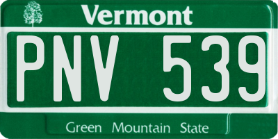VT license plate PNV539