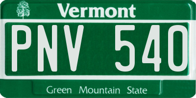 VT license plate PNV540