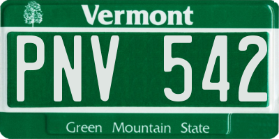 VT license plate PNV542