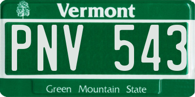 VT license plate PNV543