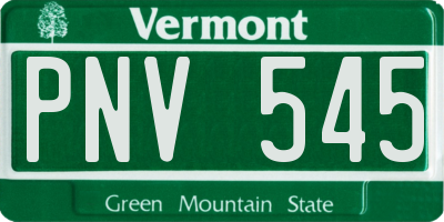 VT license plate PNV545