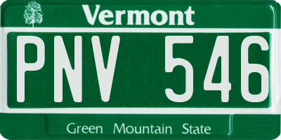 VT license plate PNV546
