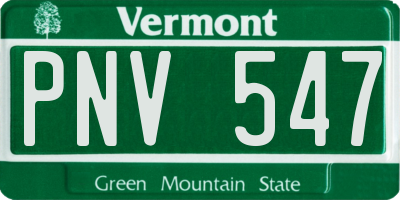 VT license plate PNV547
