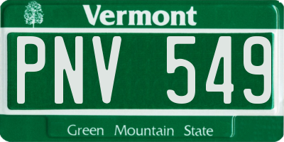 VT license plate PNV549