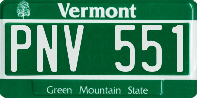 VT license plate PNV551