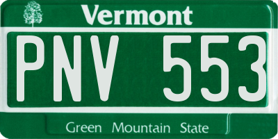 VT license plate PNV553