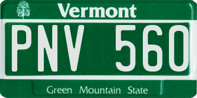 VT license plate PNV560