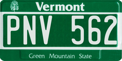 VT license plate PNV562