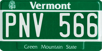 VT license plate PNV566
