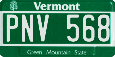 VT license plate PNV568