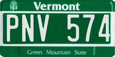 VT license plate PNV574
