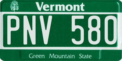 VT license plate PNV580