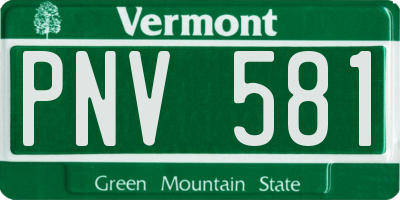 VT license plate PNV581