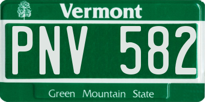 VT license plate PNV582